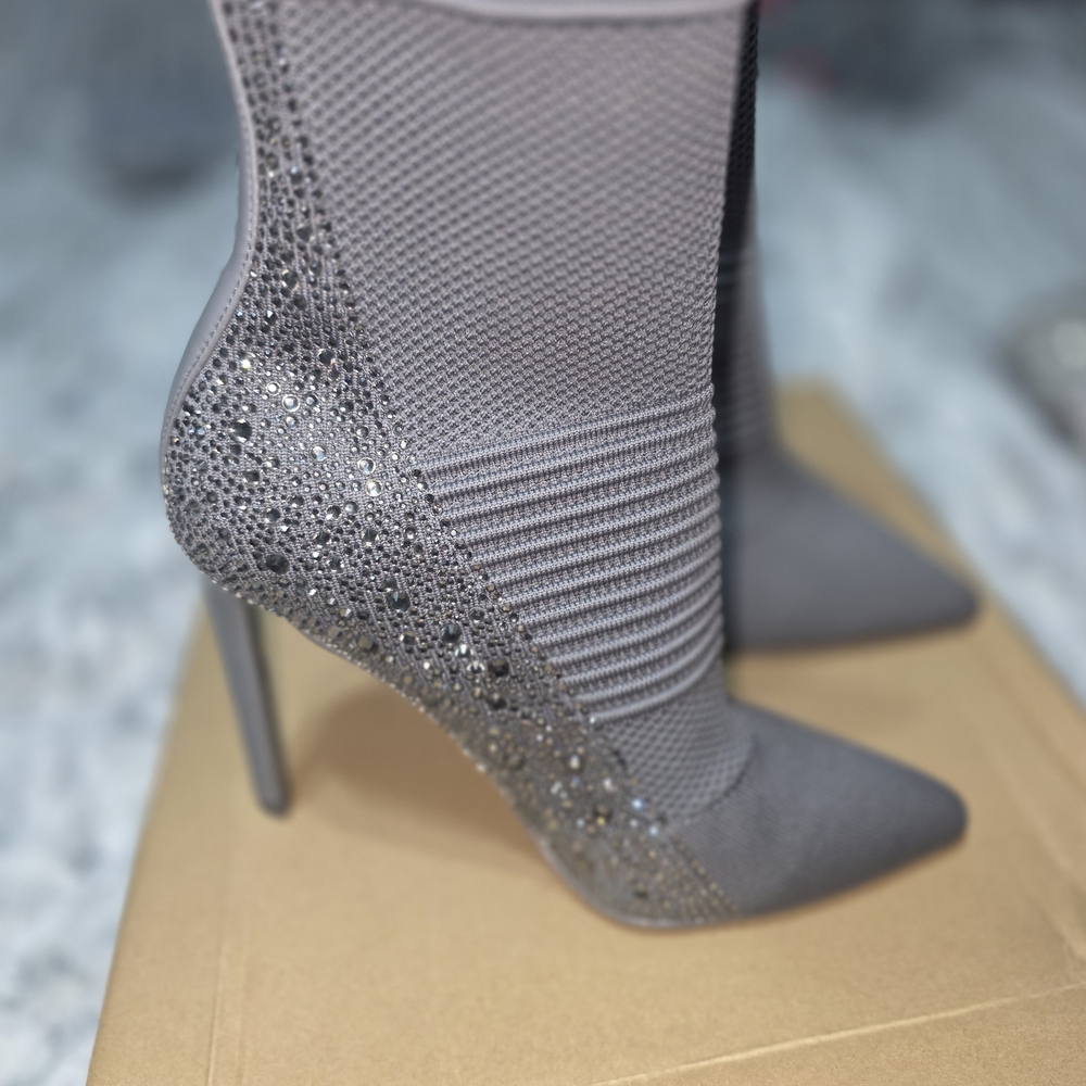 Steve Madden Gray Heeled Boots